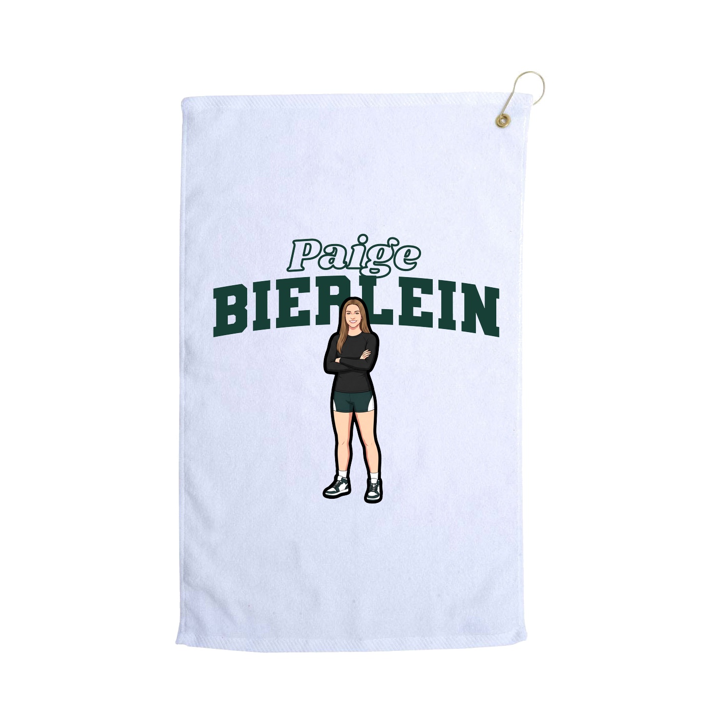 Golf Towel — Name Arch in White