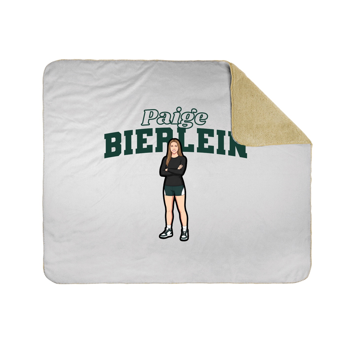 Throw Blanket — Name Arch in White