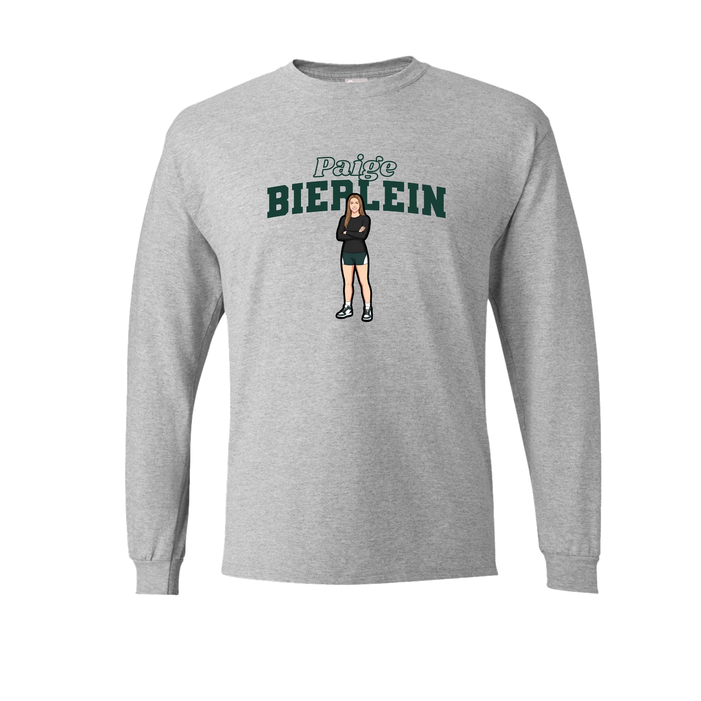 Long Sleeve Tee — Name Arch in Grey