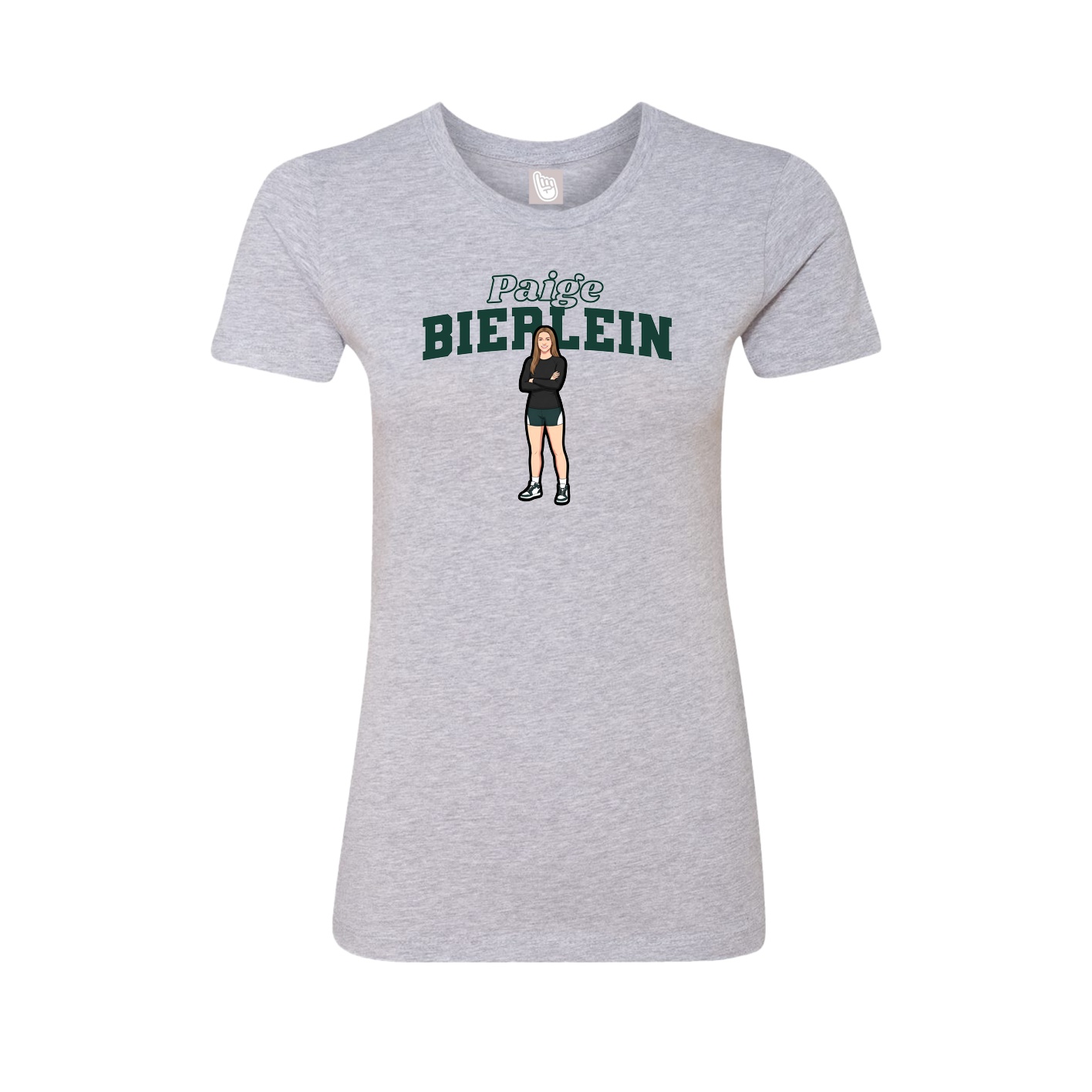 Womens Tee — Name Arch in Grey