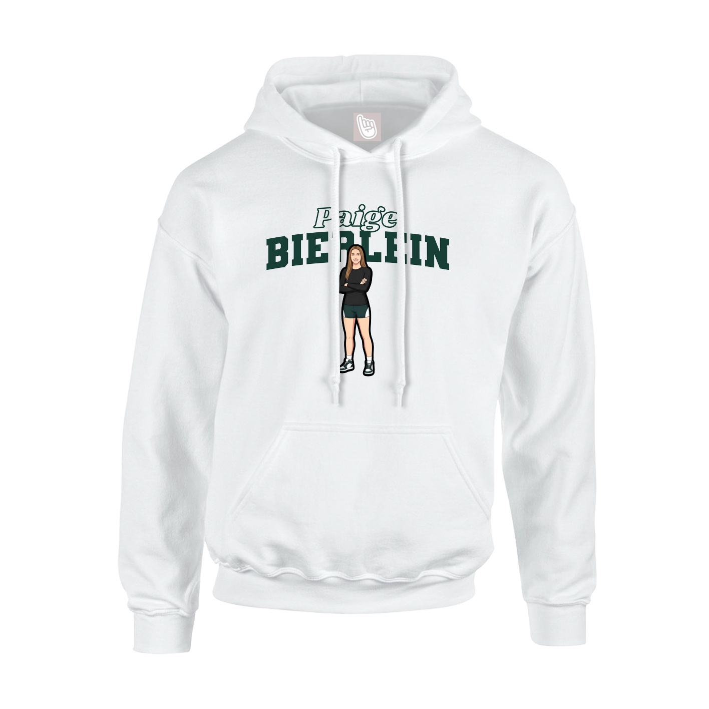 Hoodie — Name Arch in White