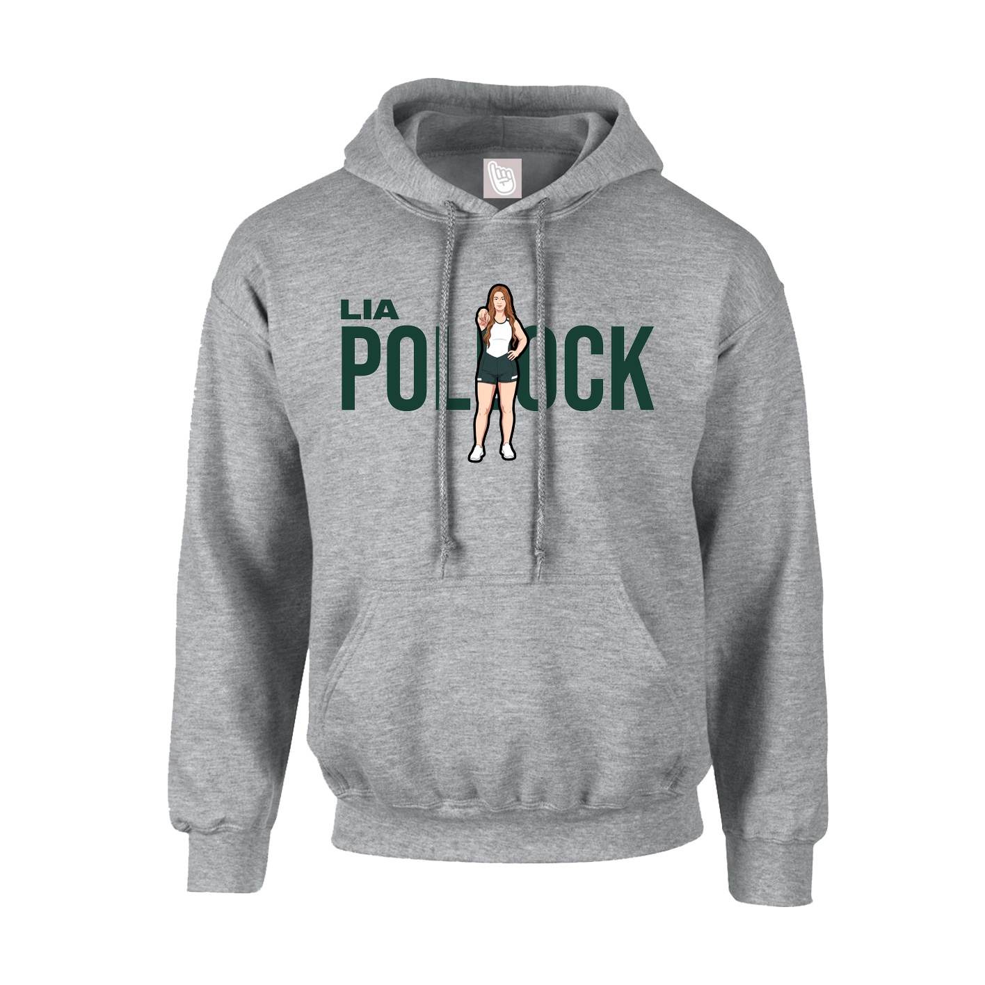 Youth Hoodie — Player Name in Grey