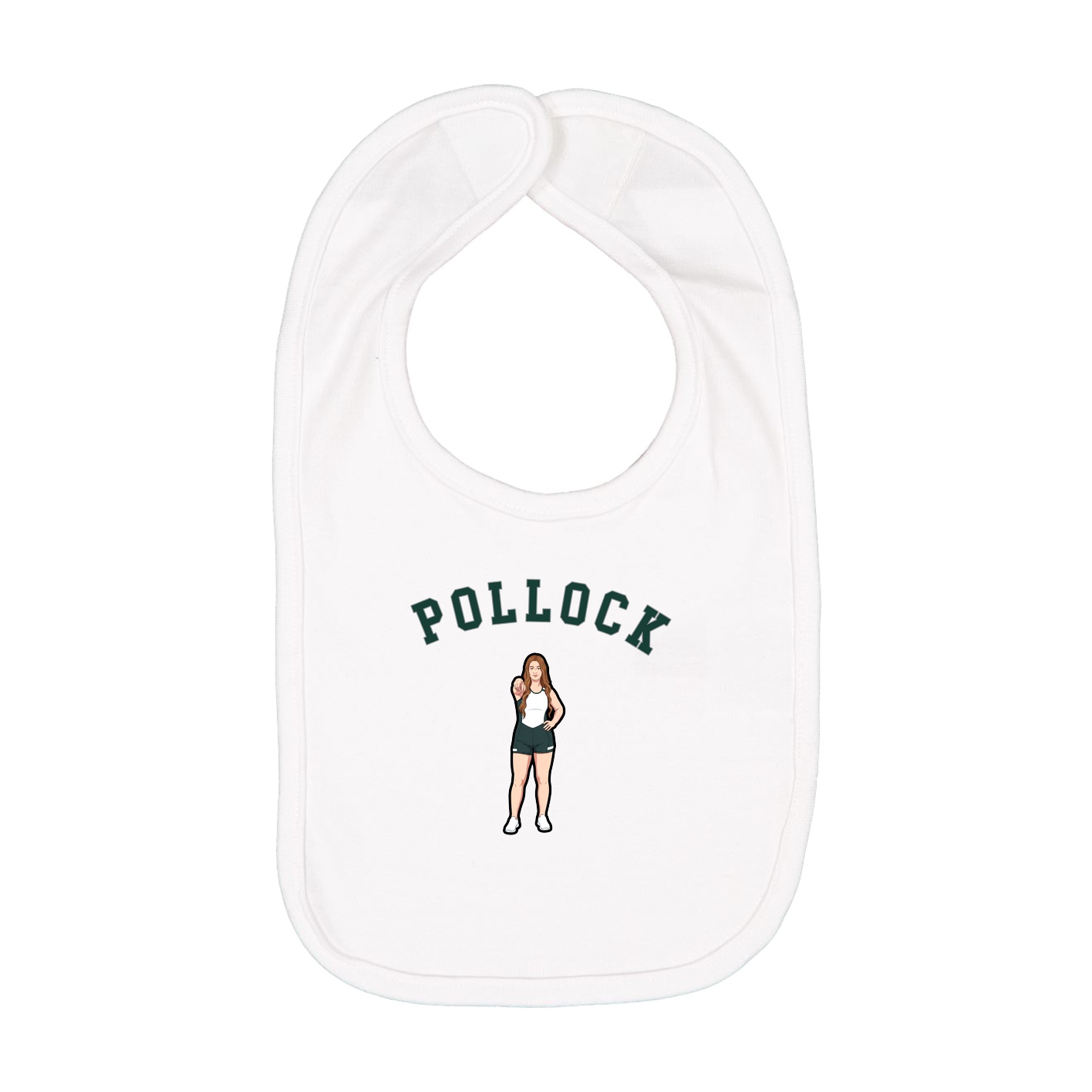 Infant Bib — Shirsey Arch in White