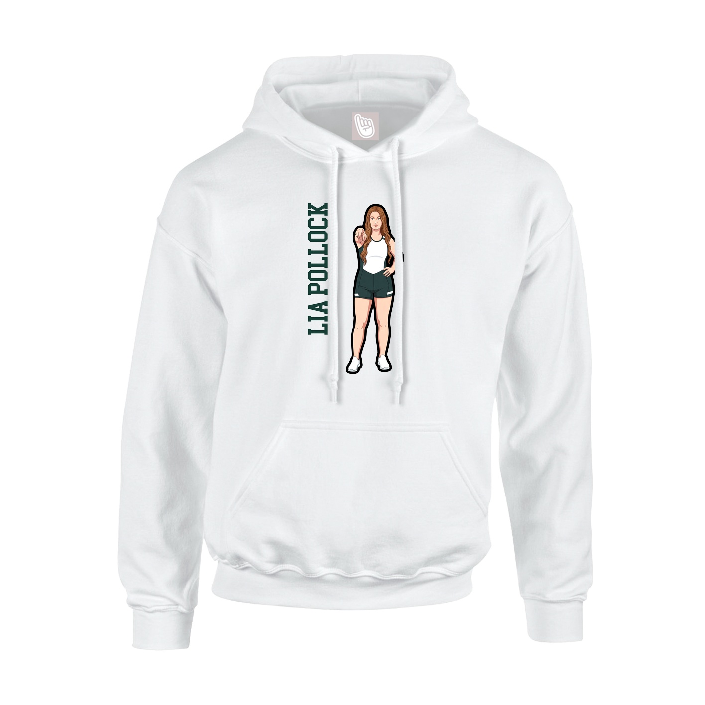 Hoodie — Name Vertical in White