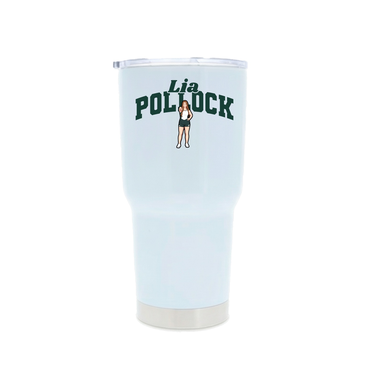 30oz Stainless Steel Tumbler — Signature Arch in White