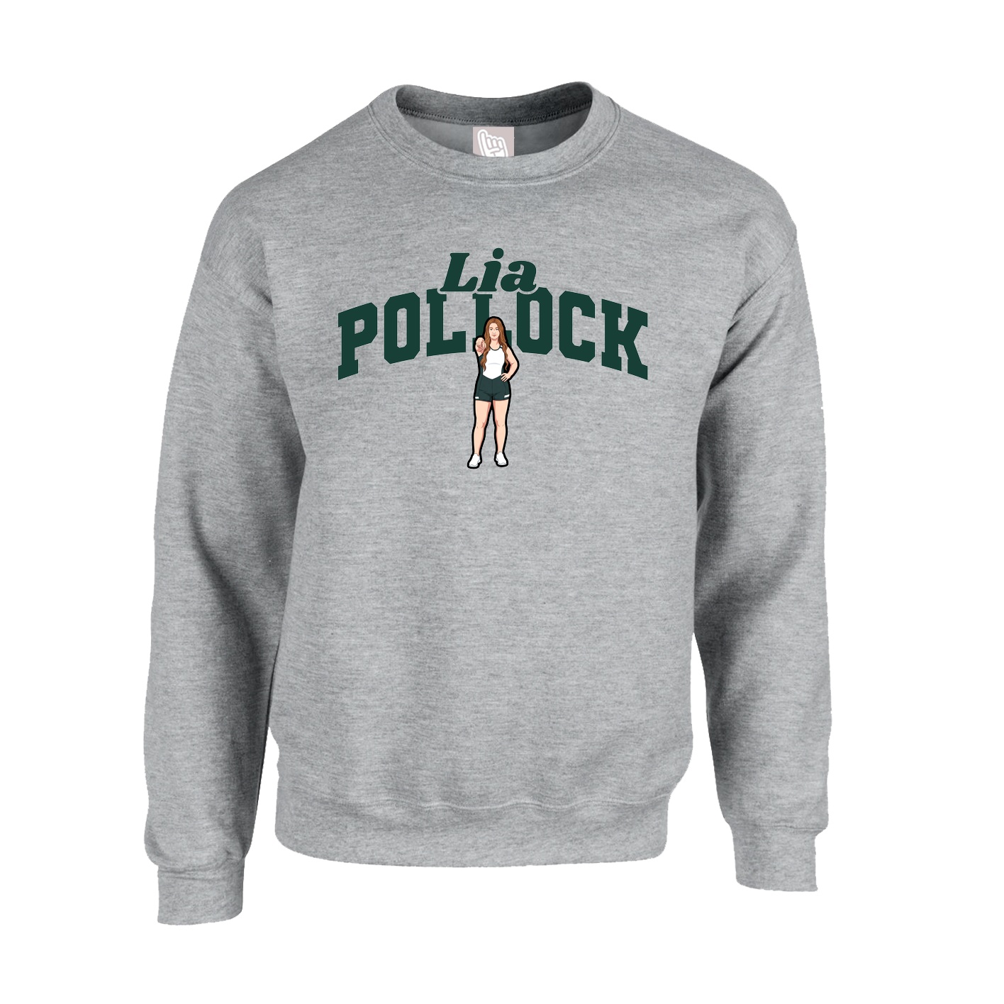 Fleece Crew — Signature Arch in Grey