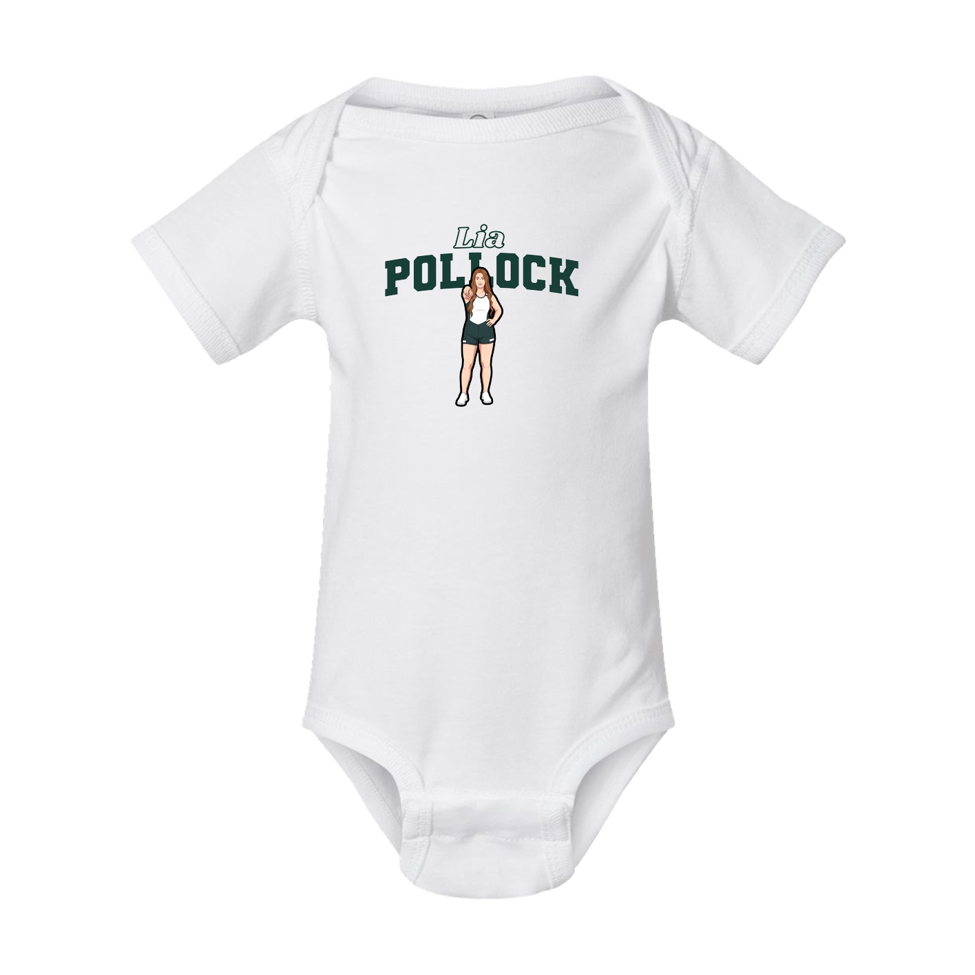 Baby Onesie — Name Arch in White