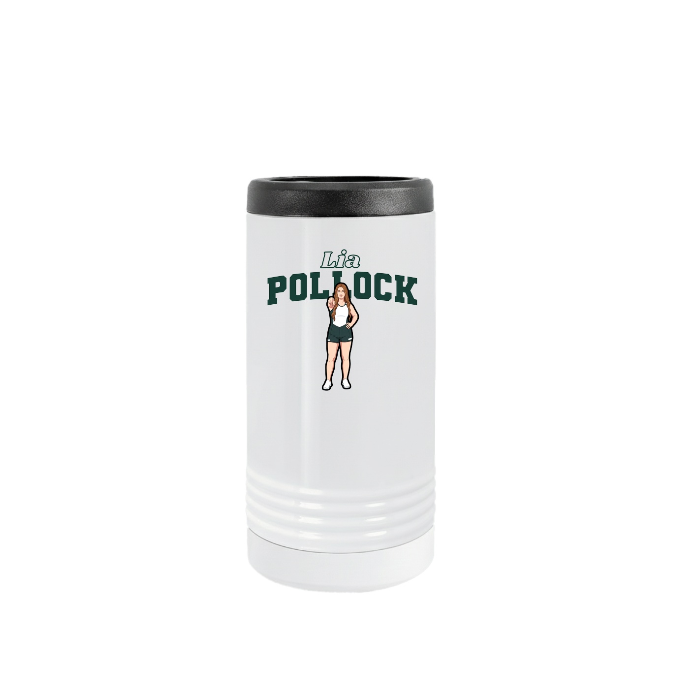 Slim Beverage Holder — Name Arch in White