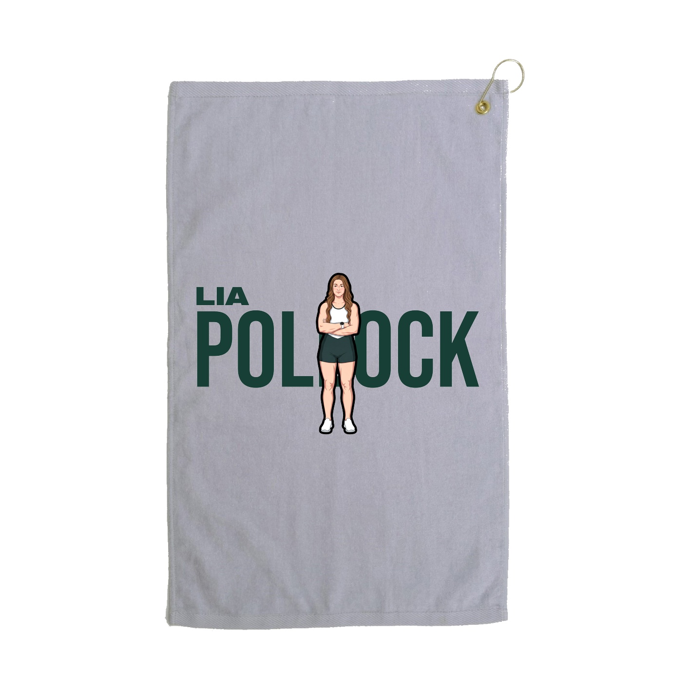 Golf Towel — Player Name in Grey