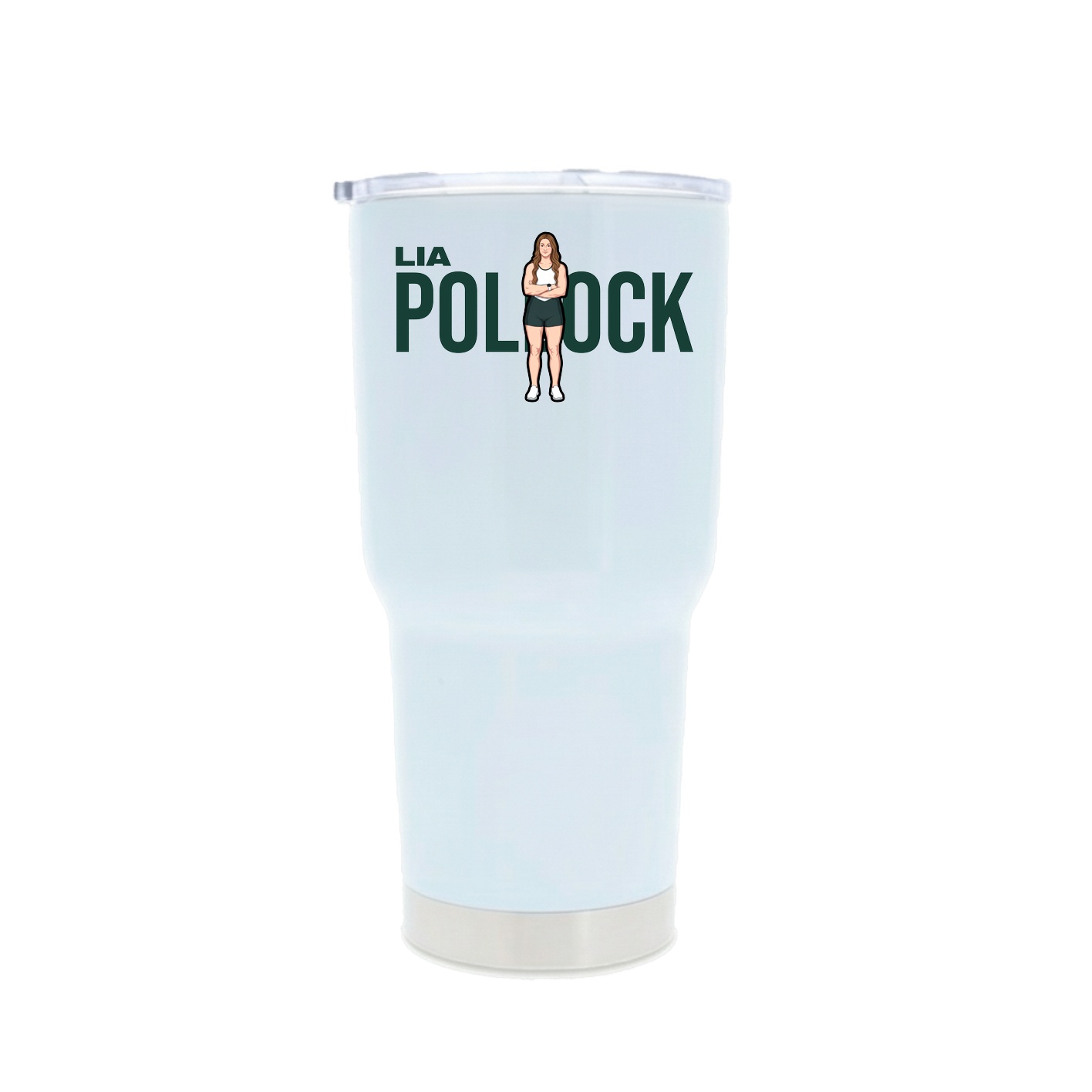 30oz Stainless Steel Tumbler — Player Name in White