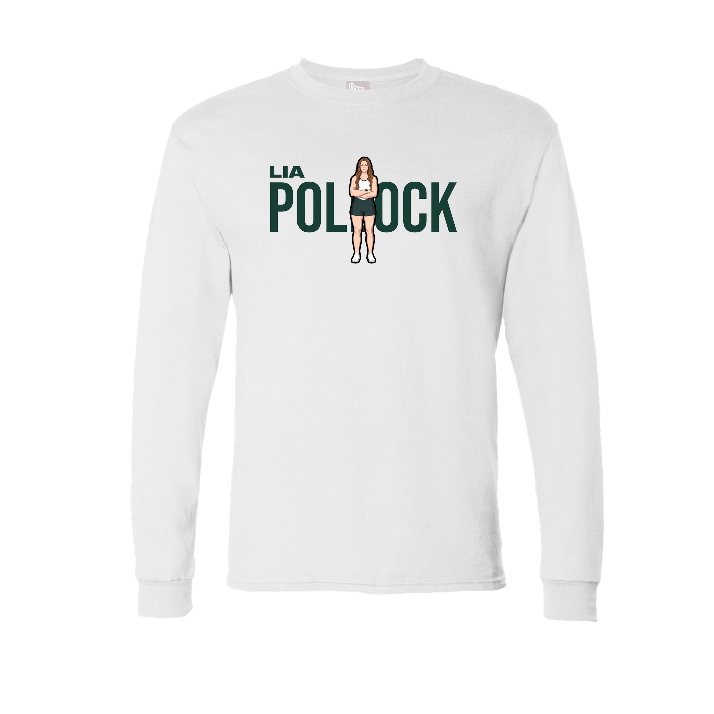 Long Sleeve Tee — Player Name in White