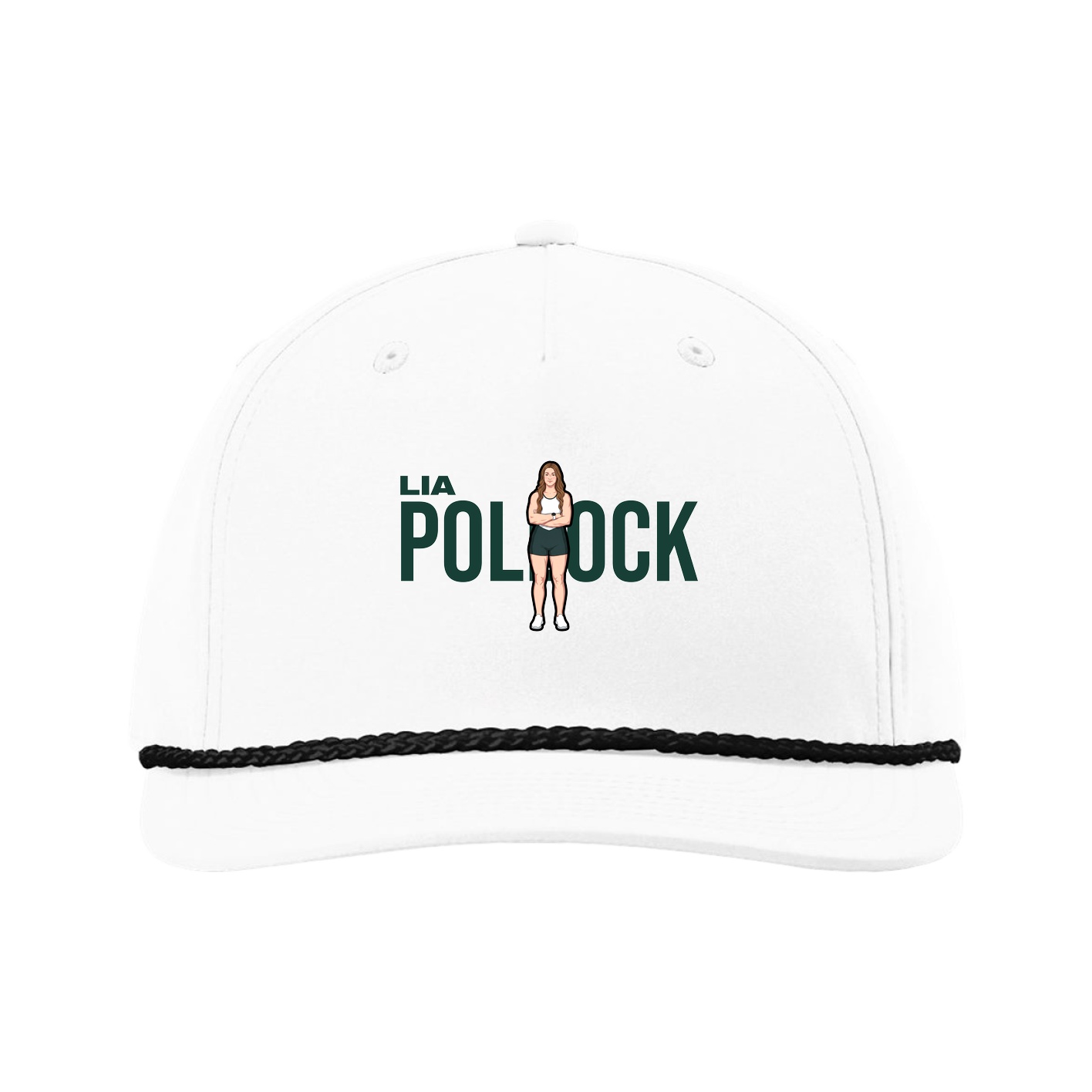 Five-Panel Classic Rope Cap — Player Name in White