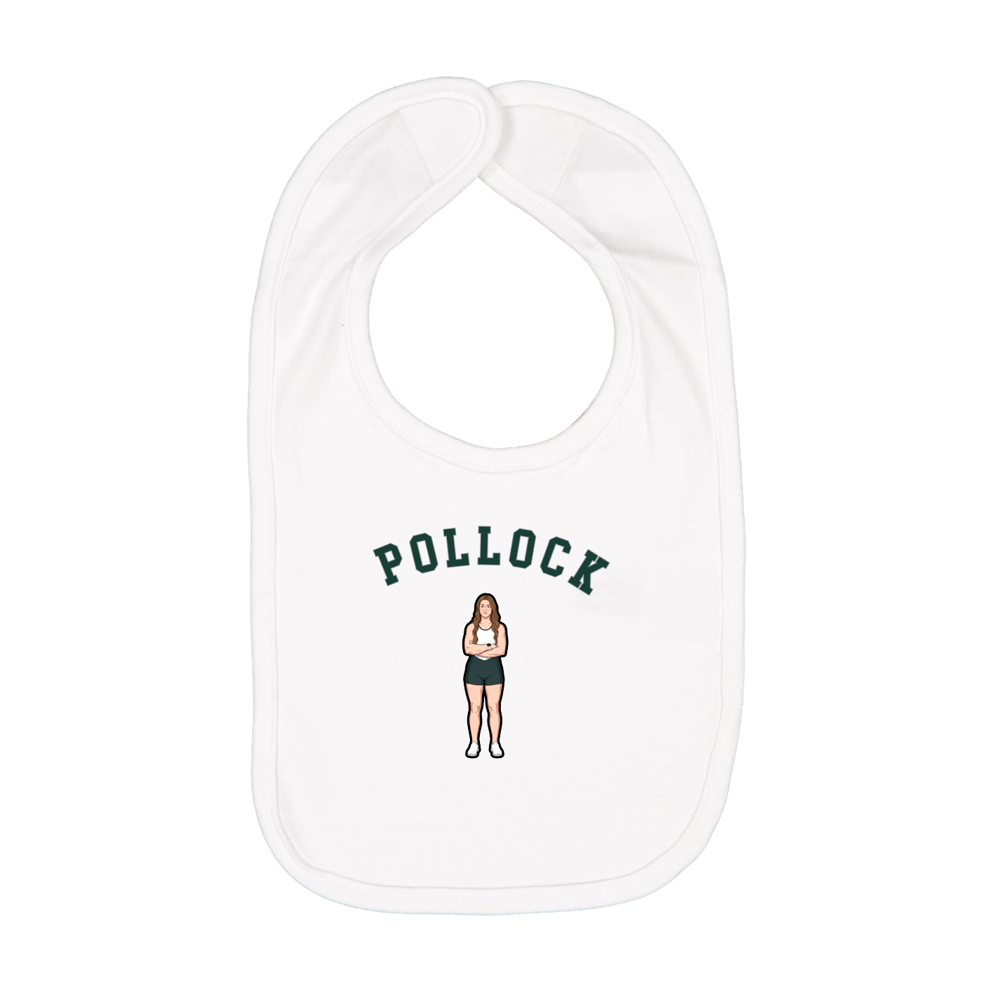 Infant Bib — Shirsey Arch in White