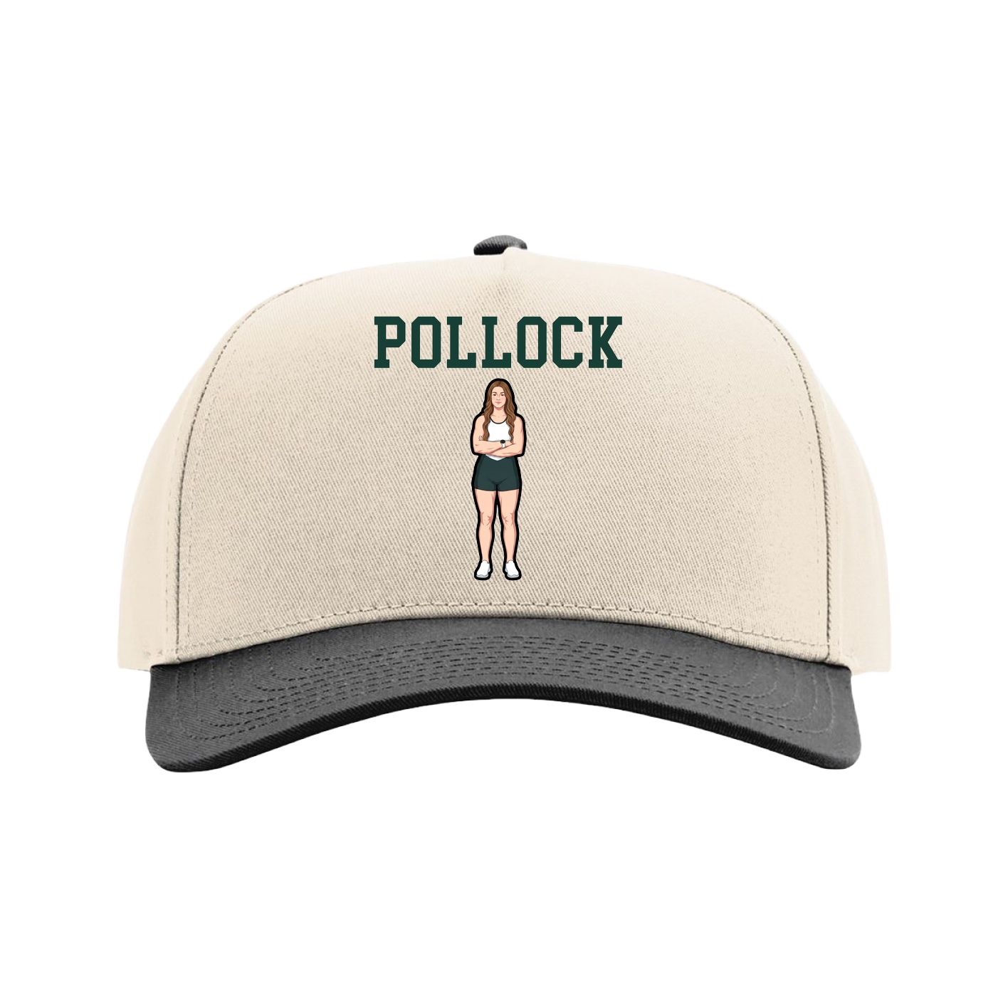 Full Fabric Five-Panel Champ Cap — Shirsey in Cream/Black