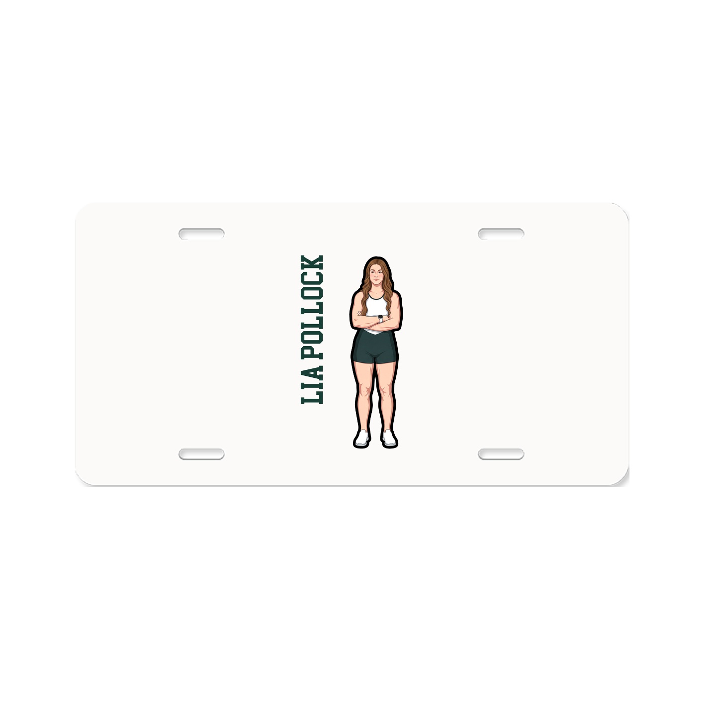 License Plate — Name Vertical in Classic