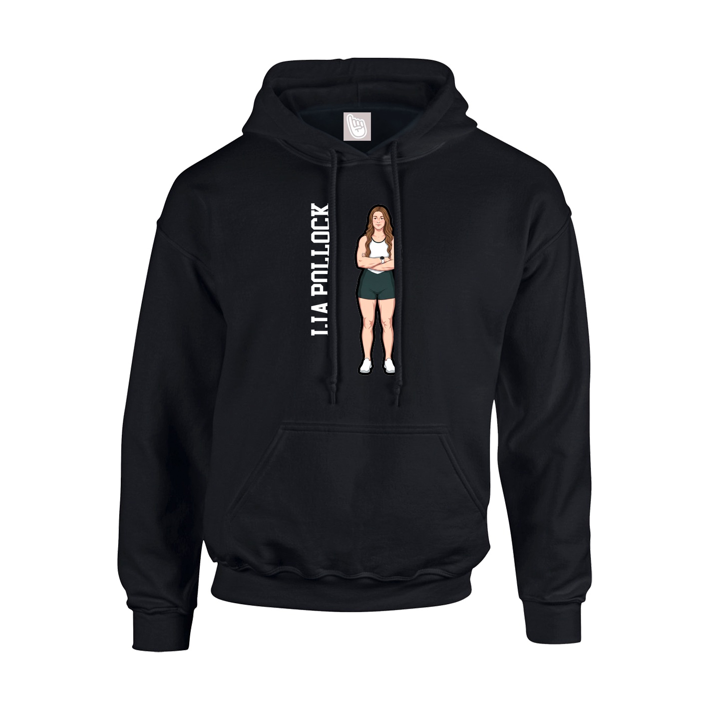Youth Hoodie — Name Vertical in Black