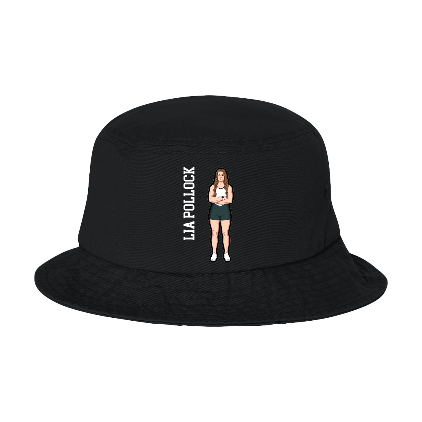Bucket Cap — Name Vertical in Black