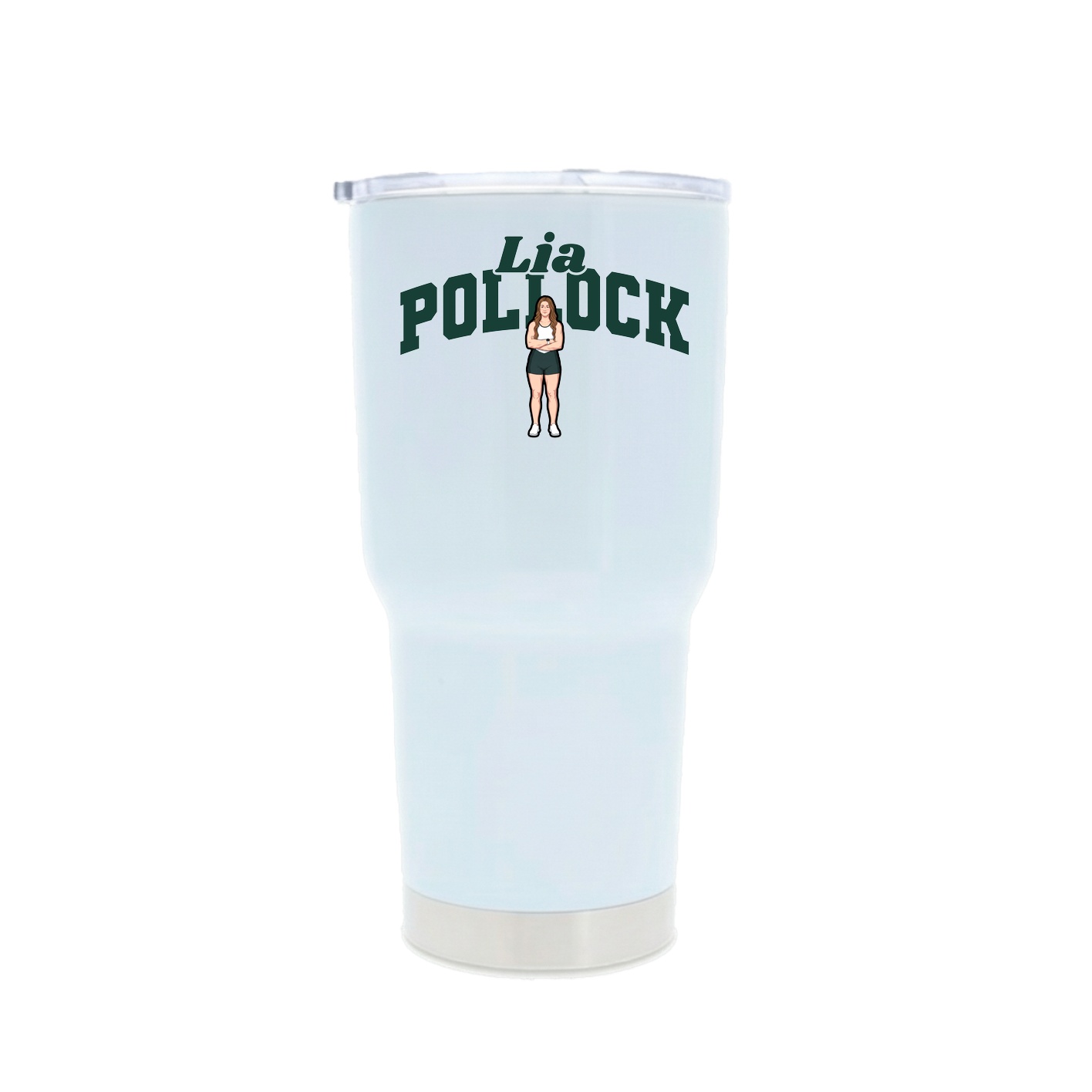 30oz Stainless Steel Tumbler — Signature Arch in White