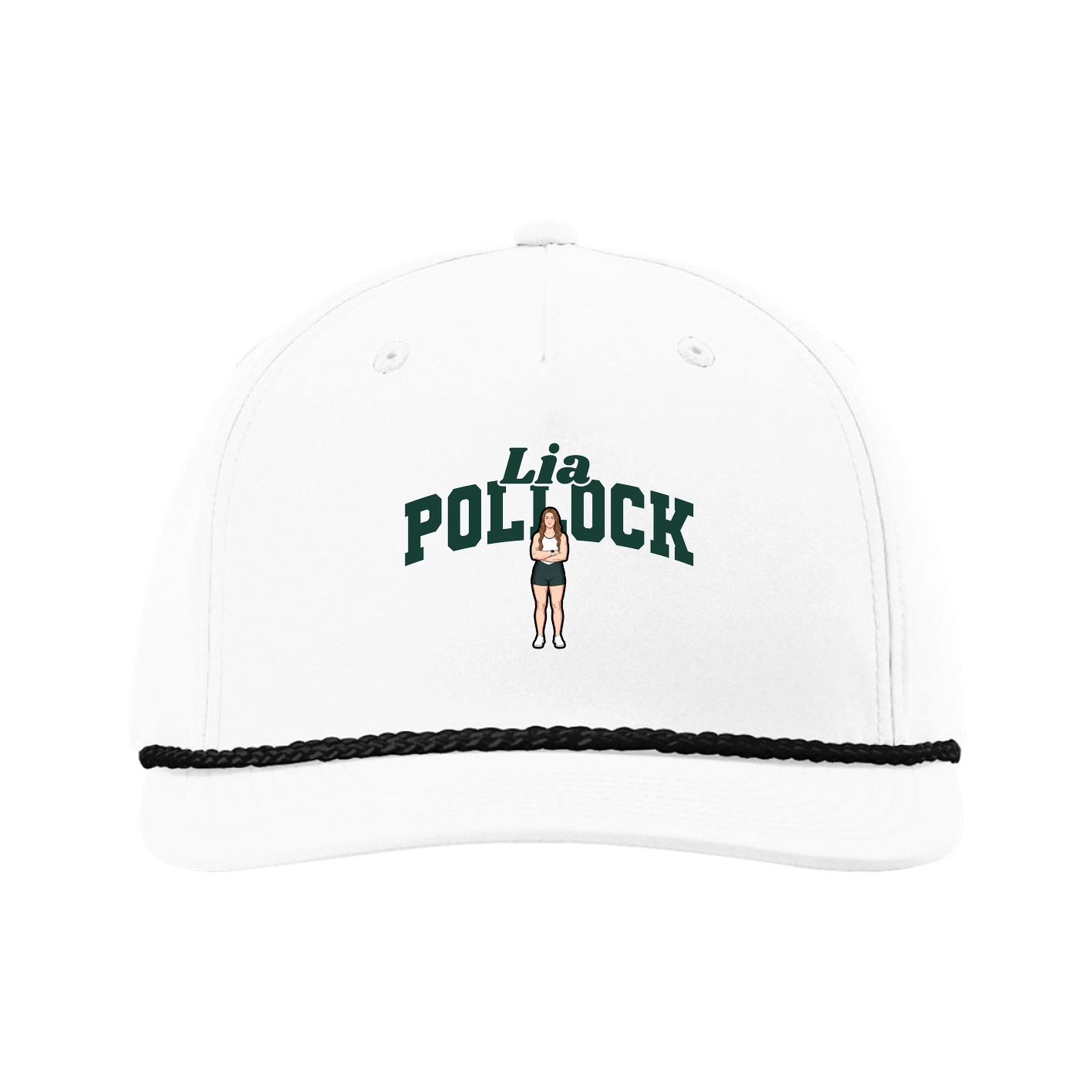 Five-Panel Classic Rope Cap — Signature Arch in White