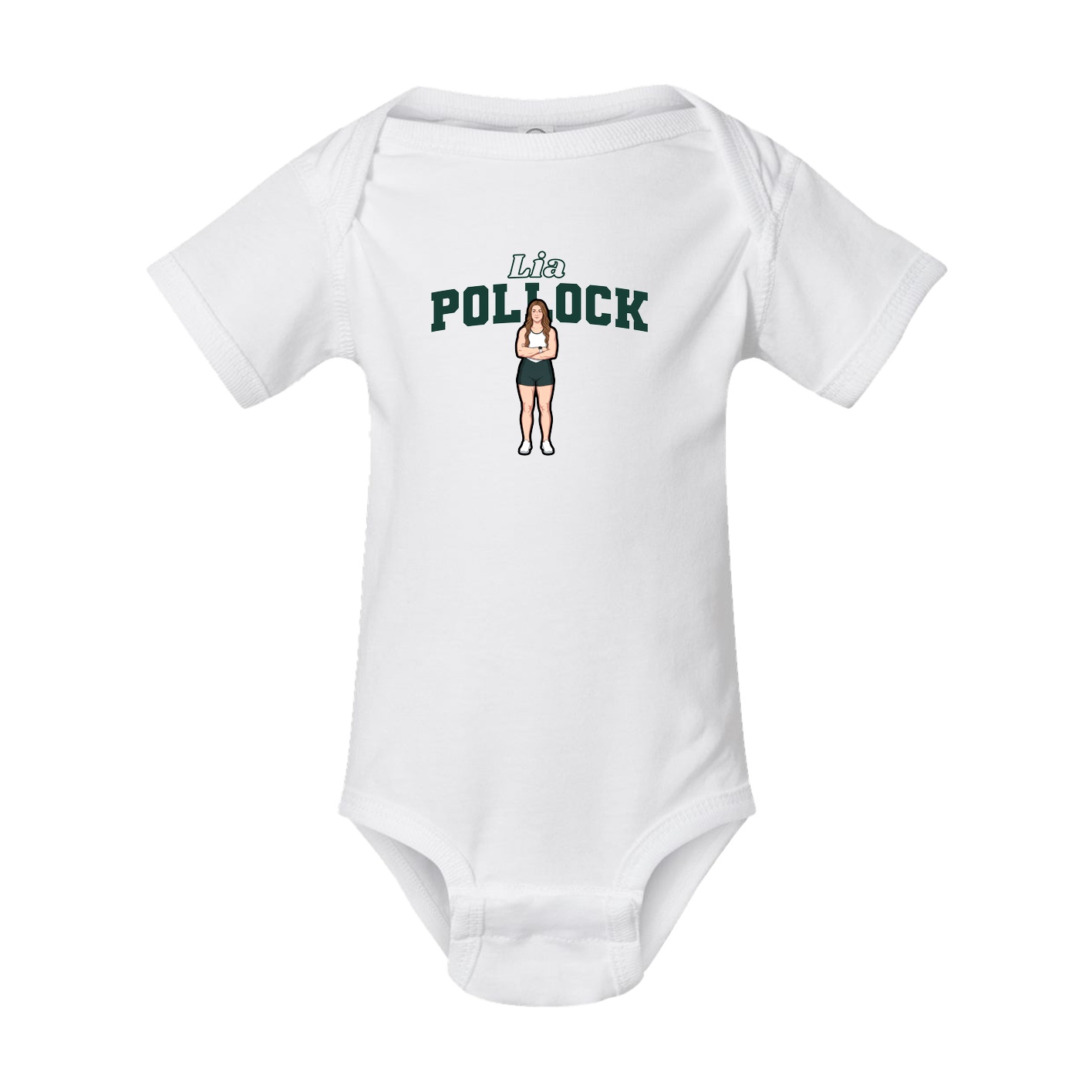 Baby Onesie — Name Arch in White