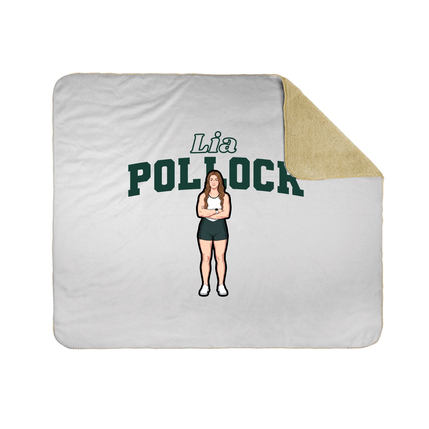 Throw Blanket — Name Arch in White