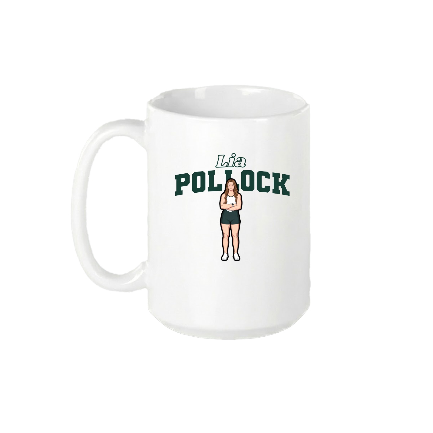 15oz Coffee Mug — Name Arch in White