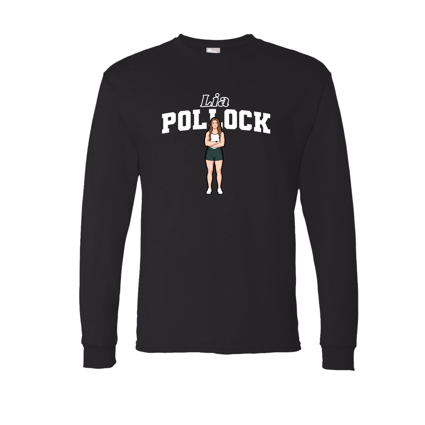 Long Sleeve Tee — Name Arch in Black