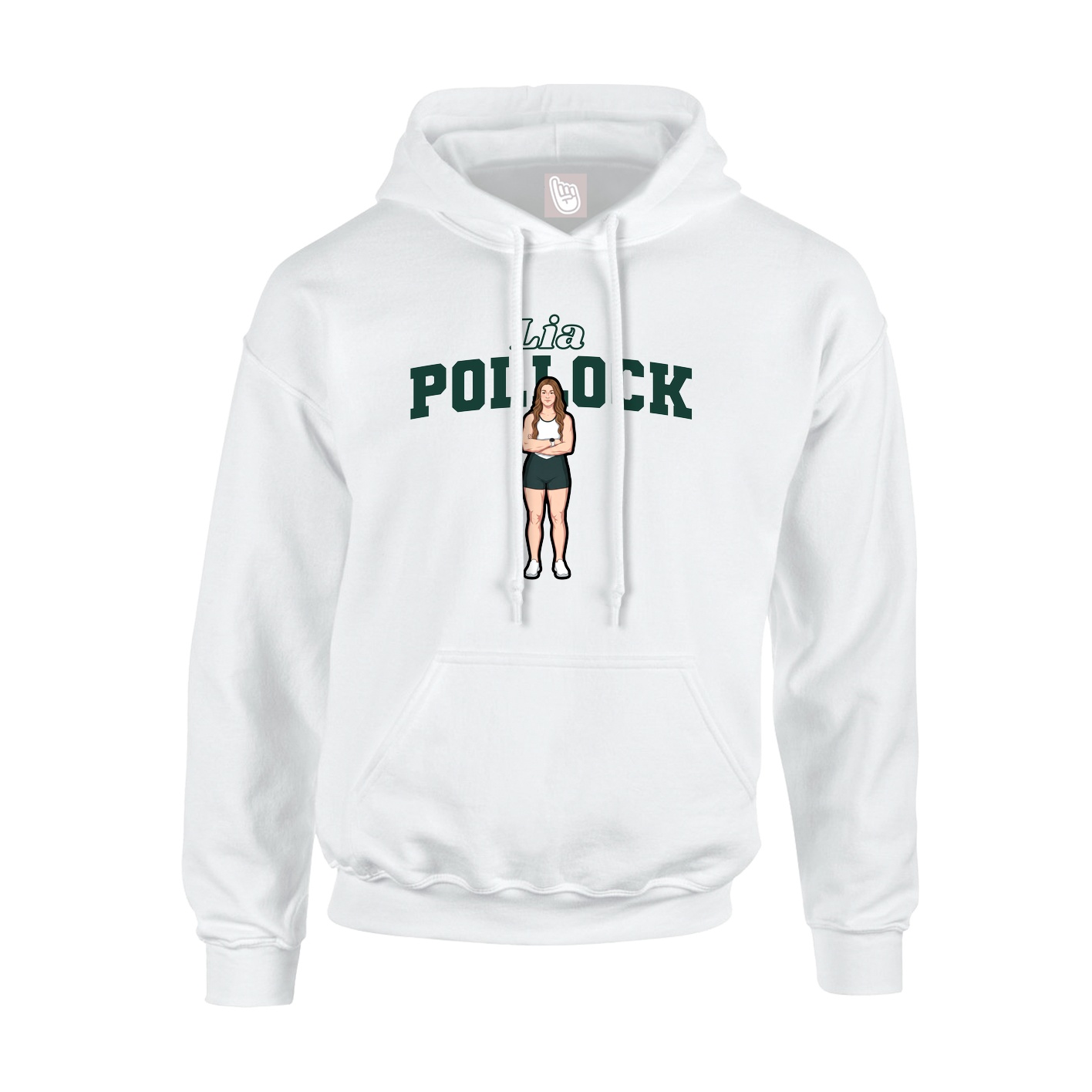 Hoodie — Name Arch in White