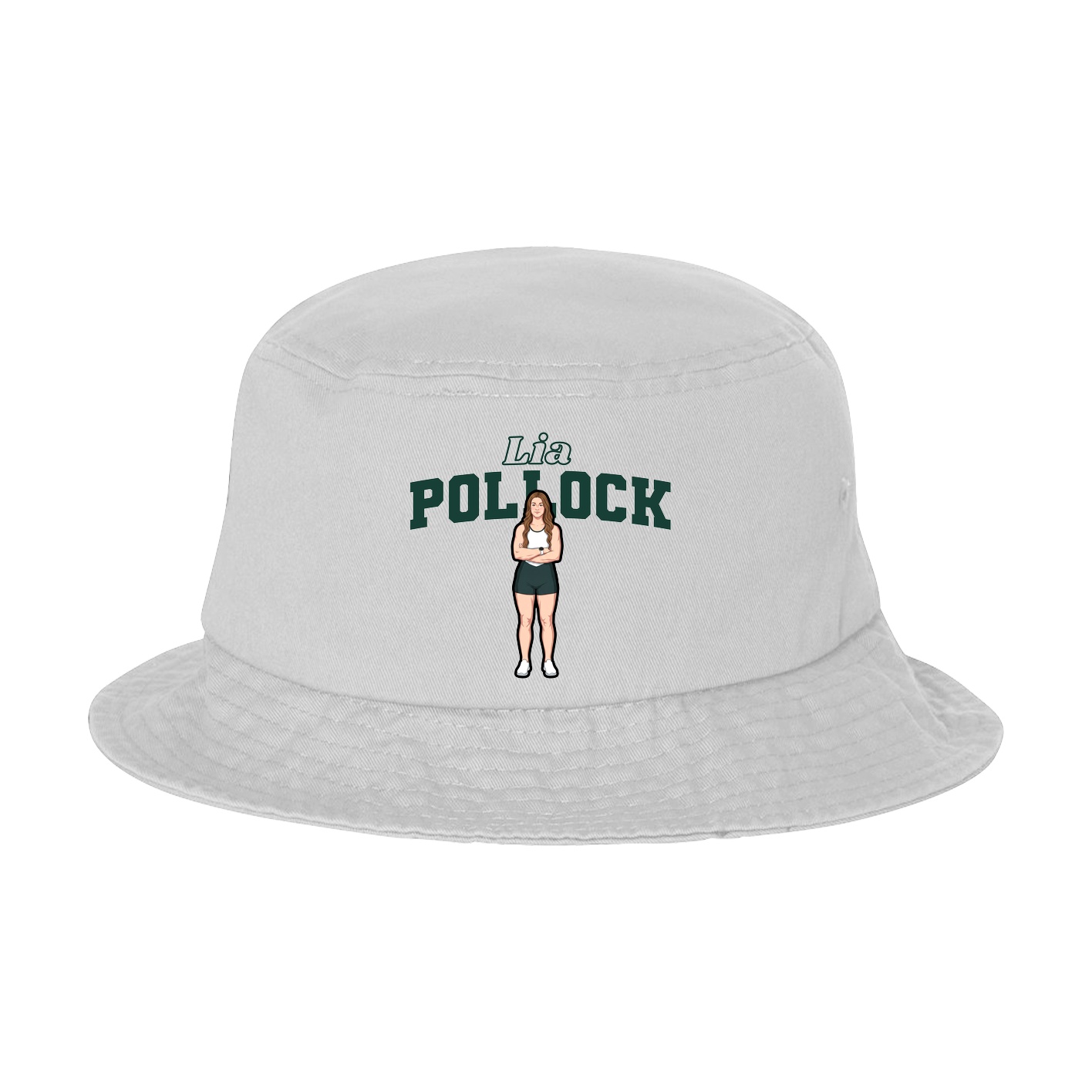 Bucket Cap — Name Arch in White