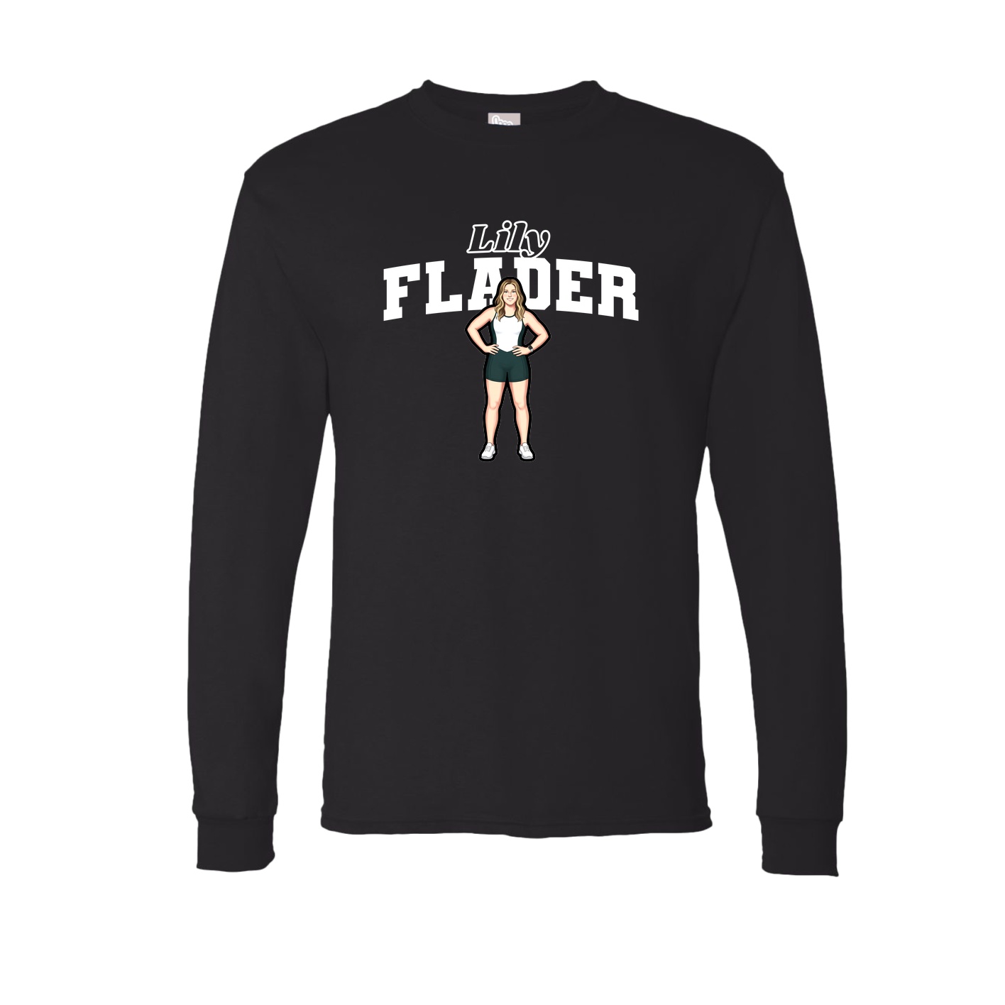 Long Sleeve Tee — Name Arch in Black