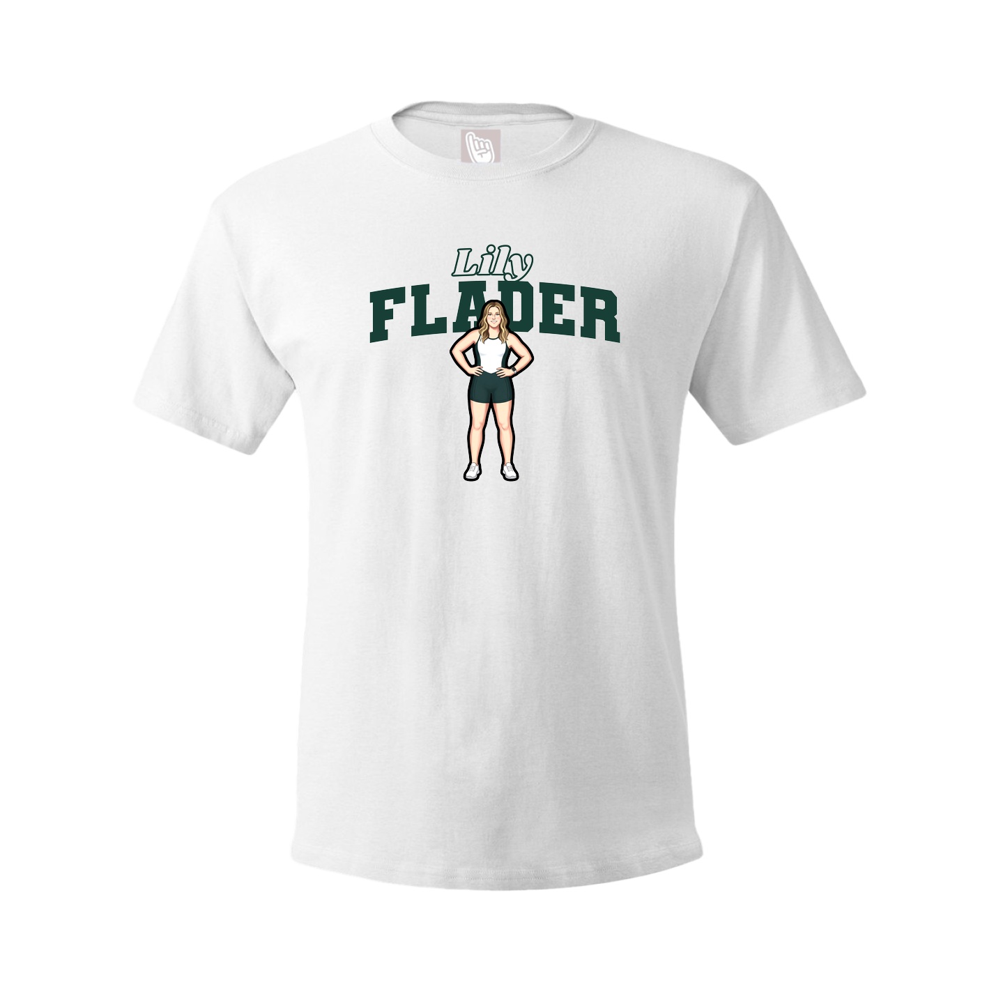 Youth Tee — Name Arch in White