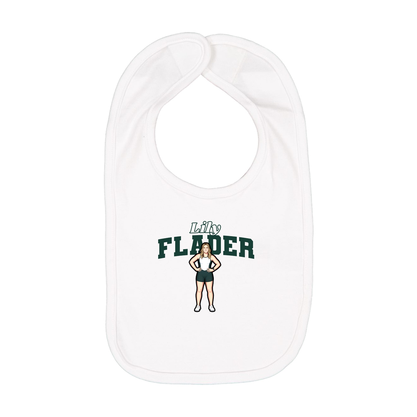 Infant Bib — Name Arch in White