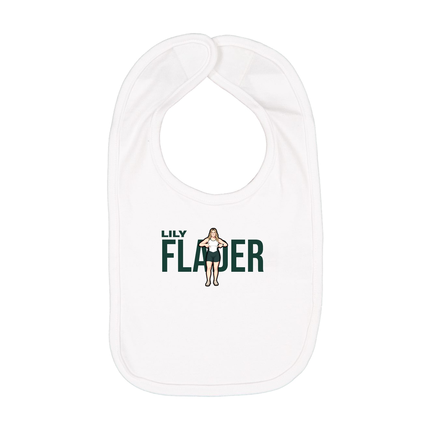 Infant Bib — Player Name in White