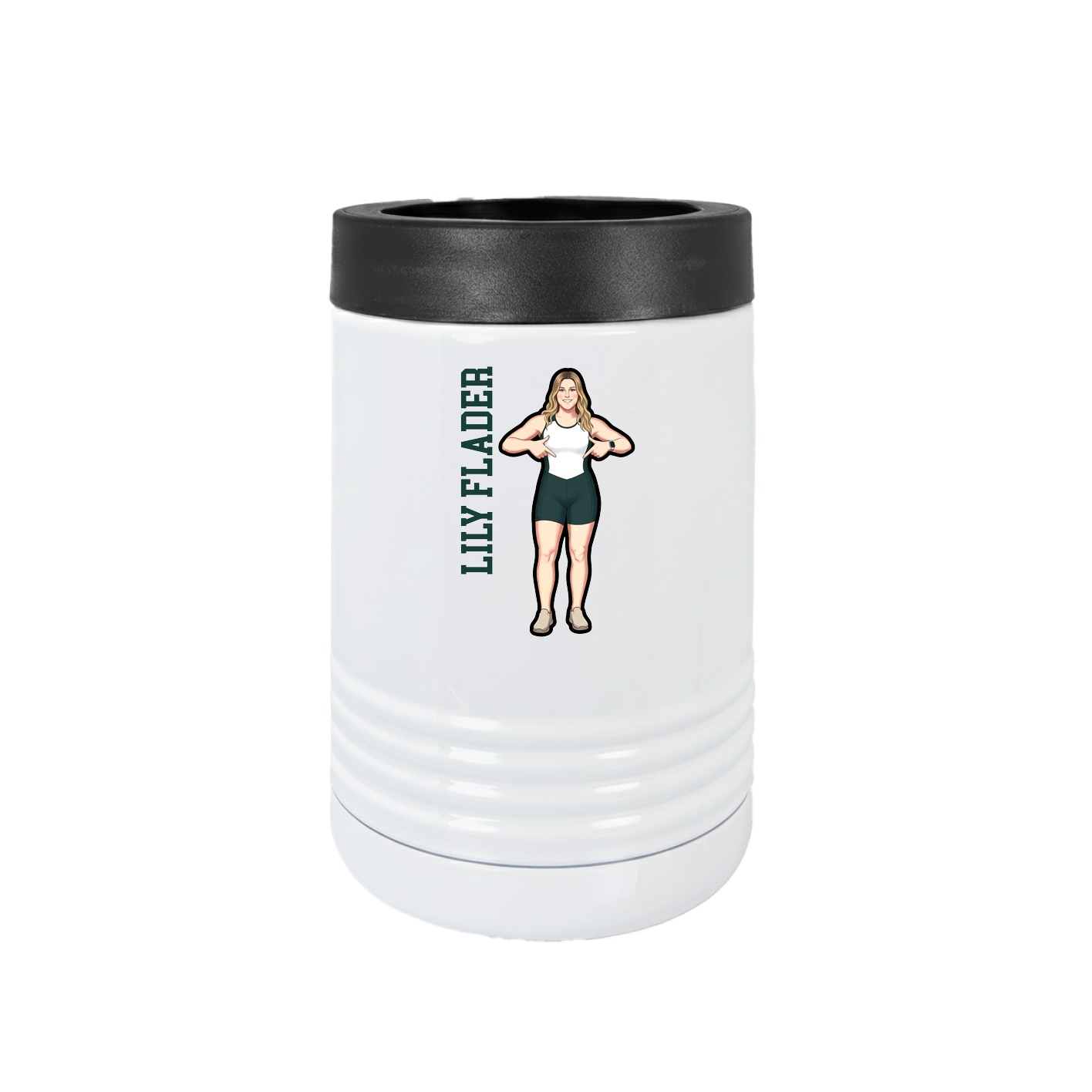 Beverage Holder — Name Vertical in White