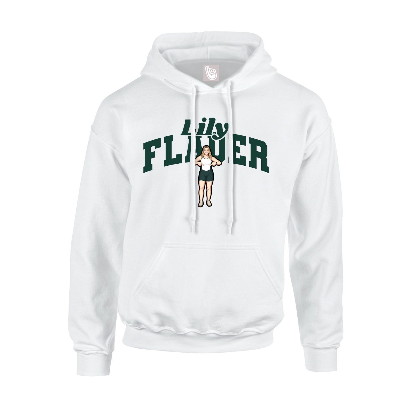 Hoodie — Signature Arch in White