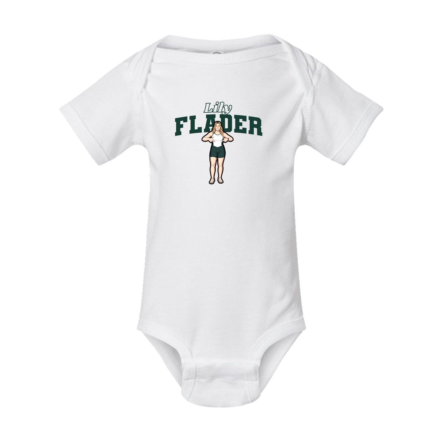 Baby Onesie — Name Arch in White