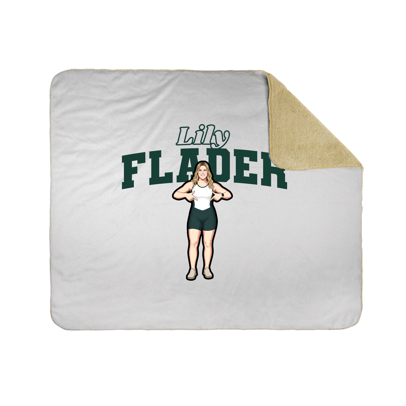 Throw Blanket — Name Arch in White