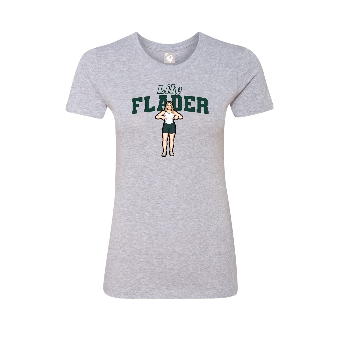 Womens Tee — Name Arch in Grey