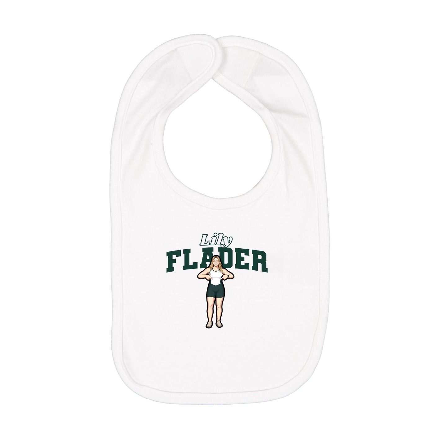 Infant Bib — Name Arch in White