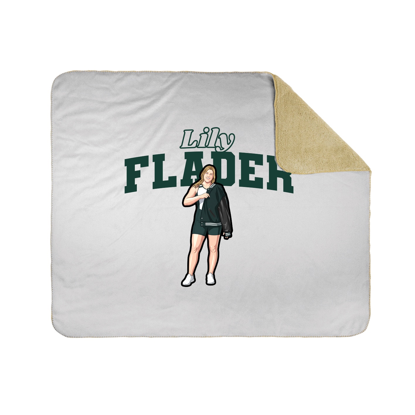Throw Blanket — Name Arch in White