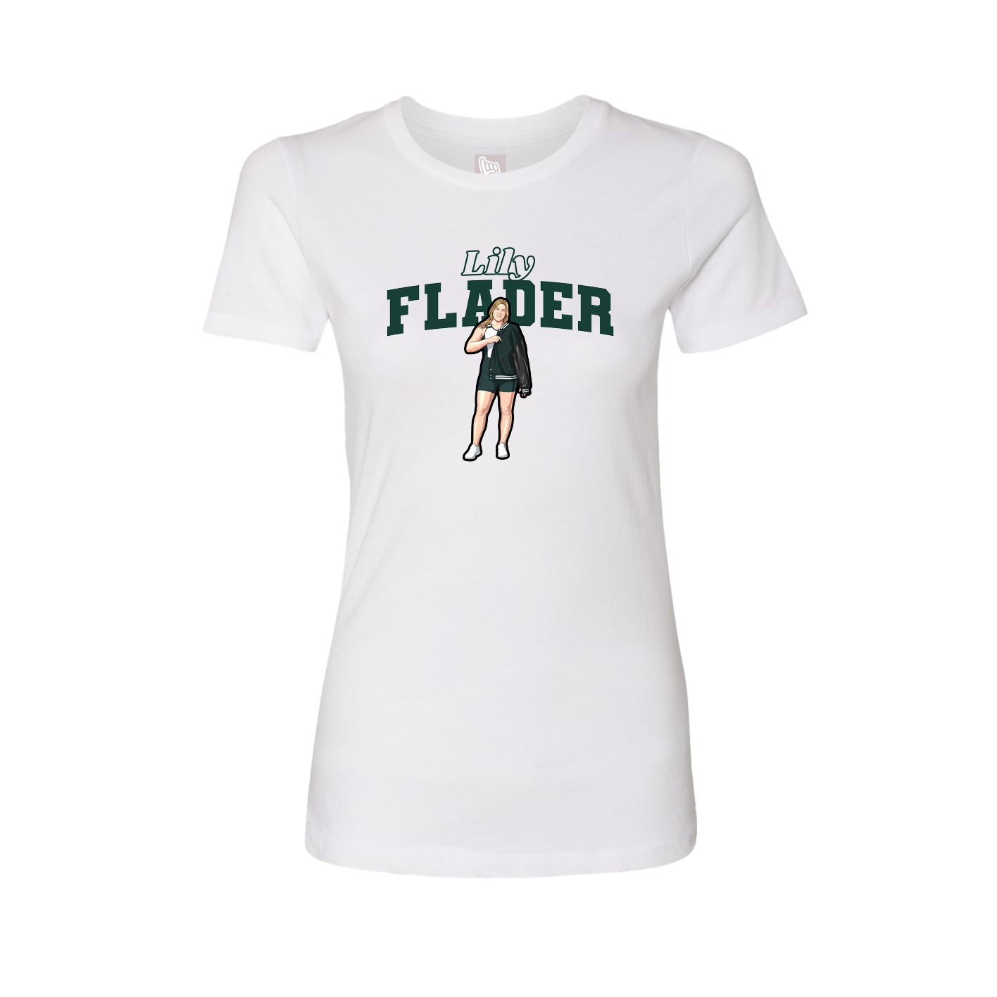 Womens Tee — Name Arch in White