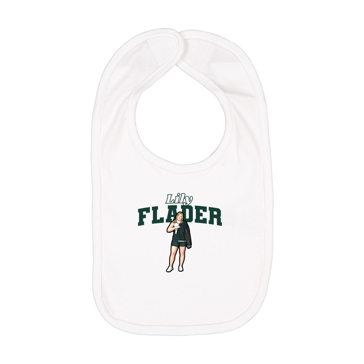 Infant Bib — Name Arch in White