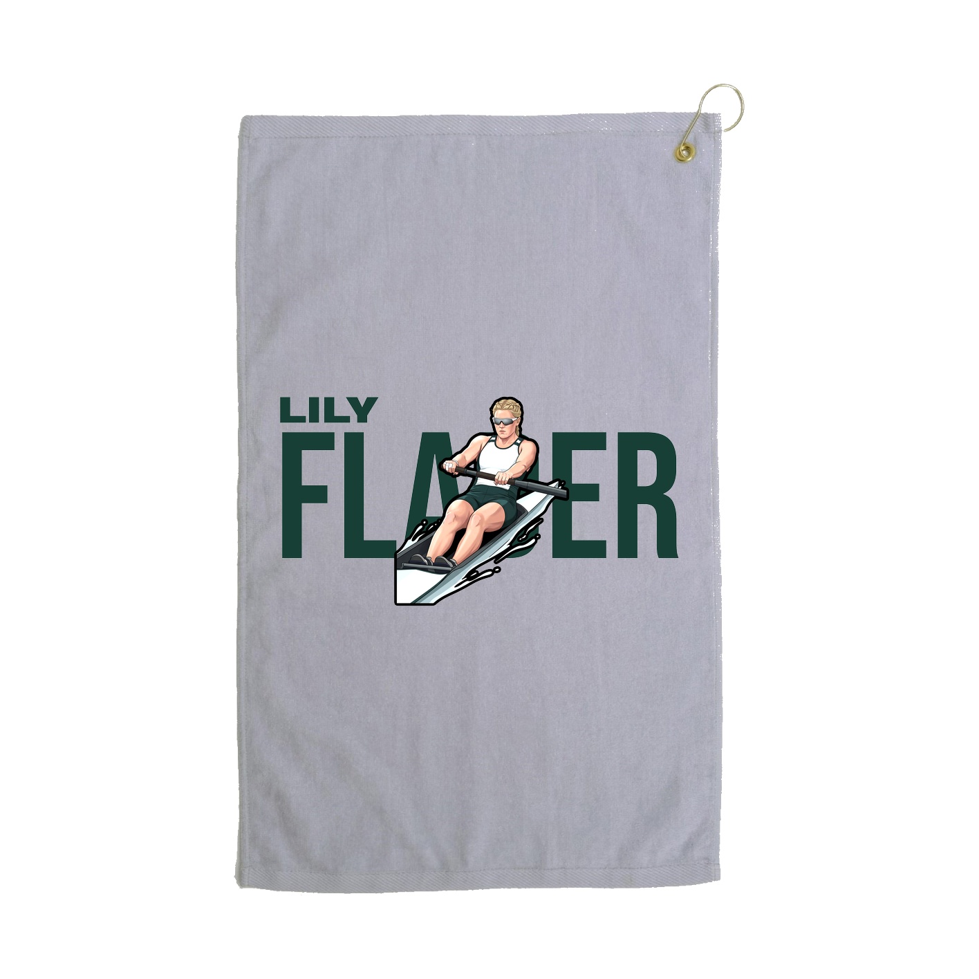 Golf Towel — Player Name in Grey