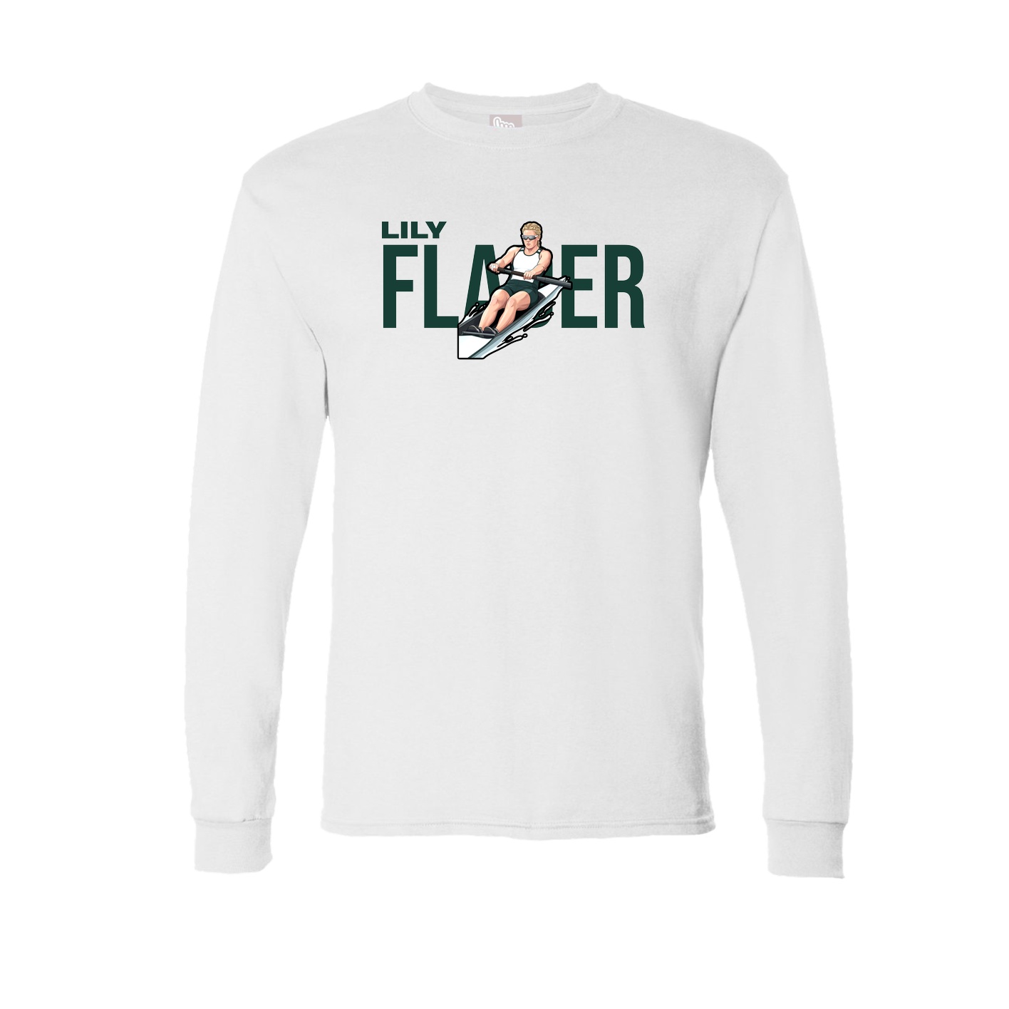 Long Sleeve Tee — Player Name in White