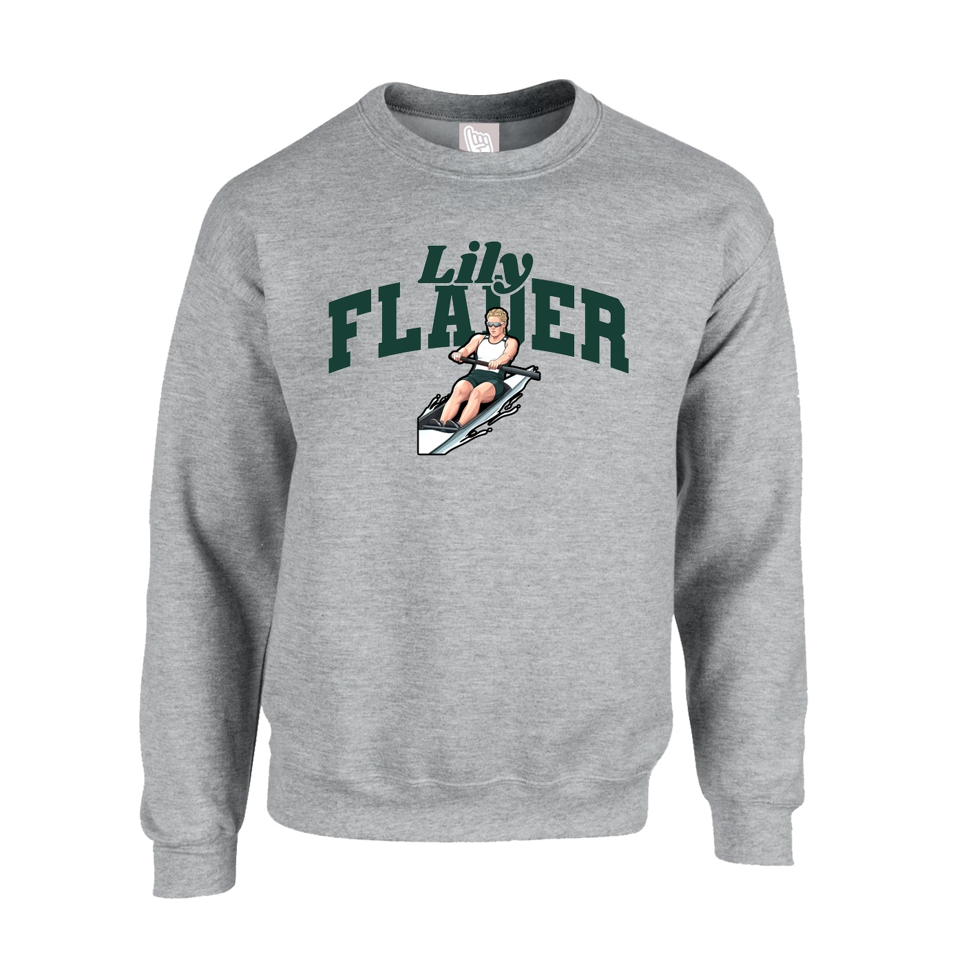 Fleece Crew — Signature Arch in Grey