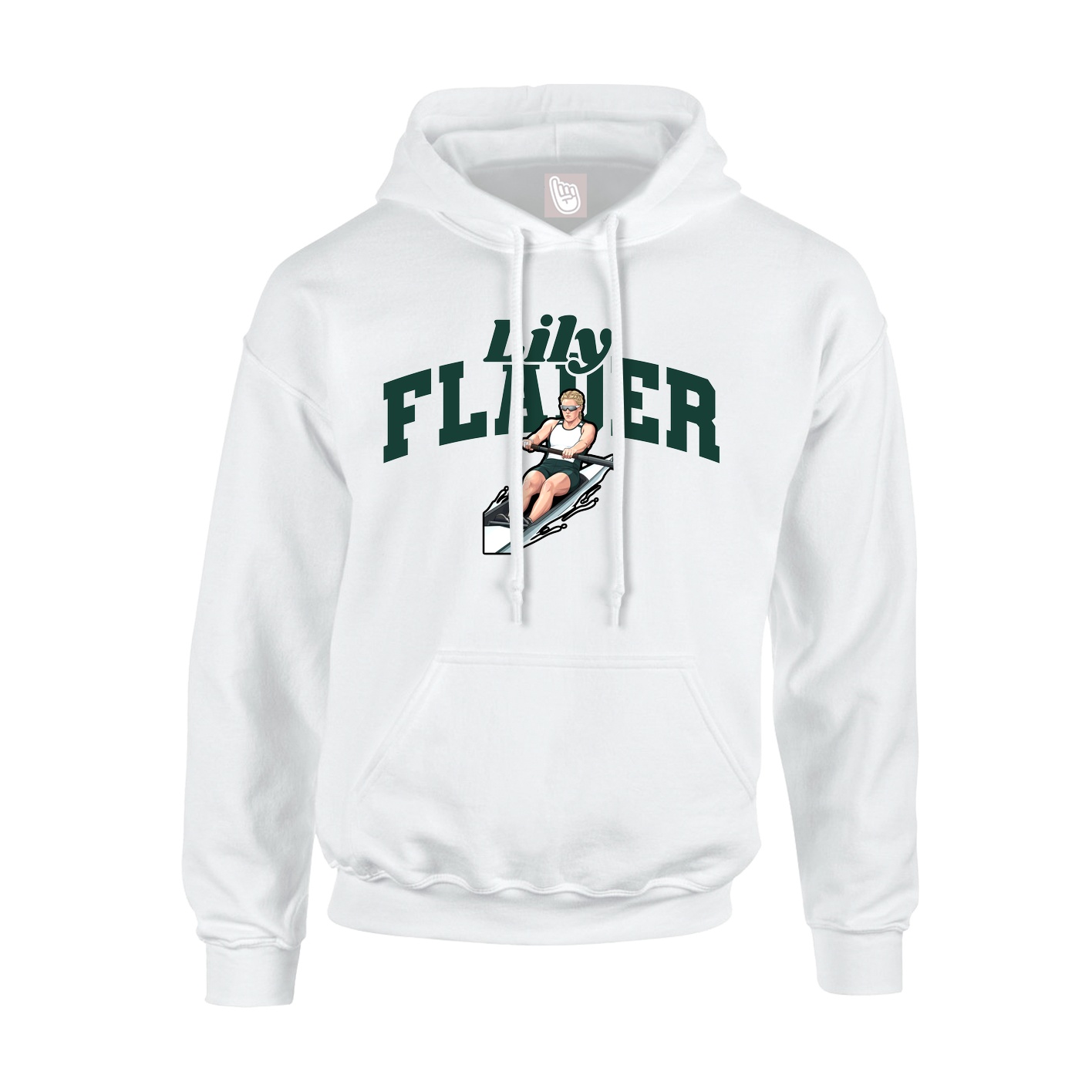Youth Hoodie — Signature Arch in White