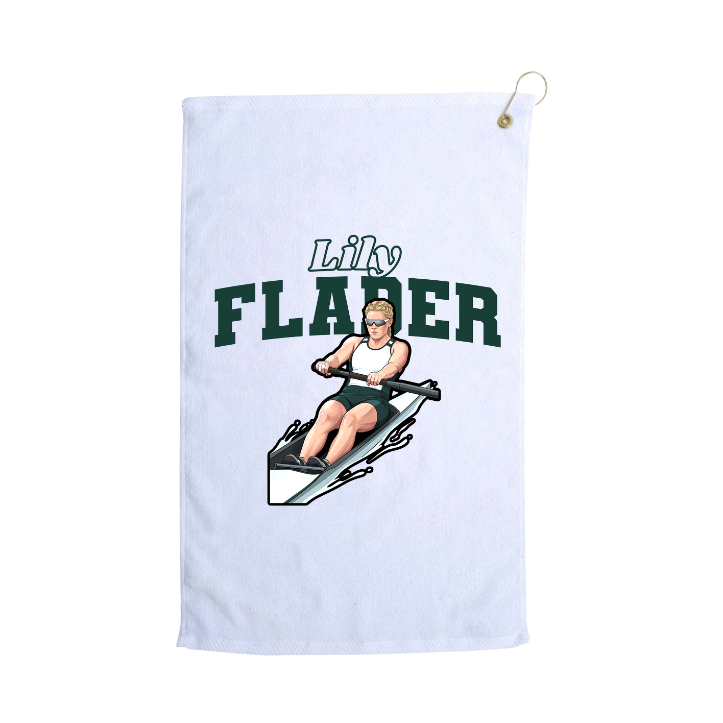 Golf Towel — Name Arch in White