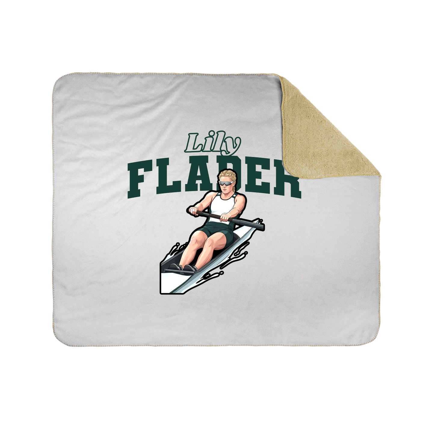 Throw Blanket — Name Arch in White