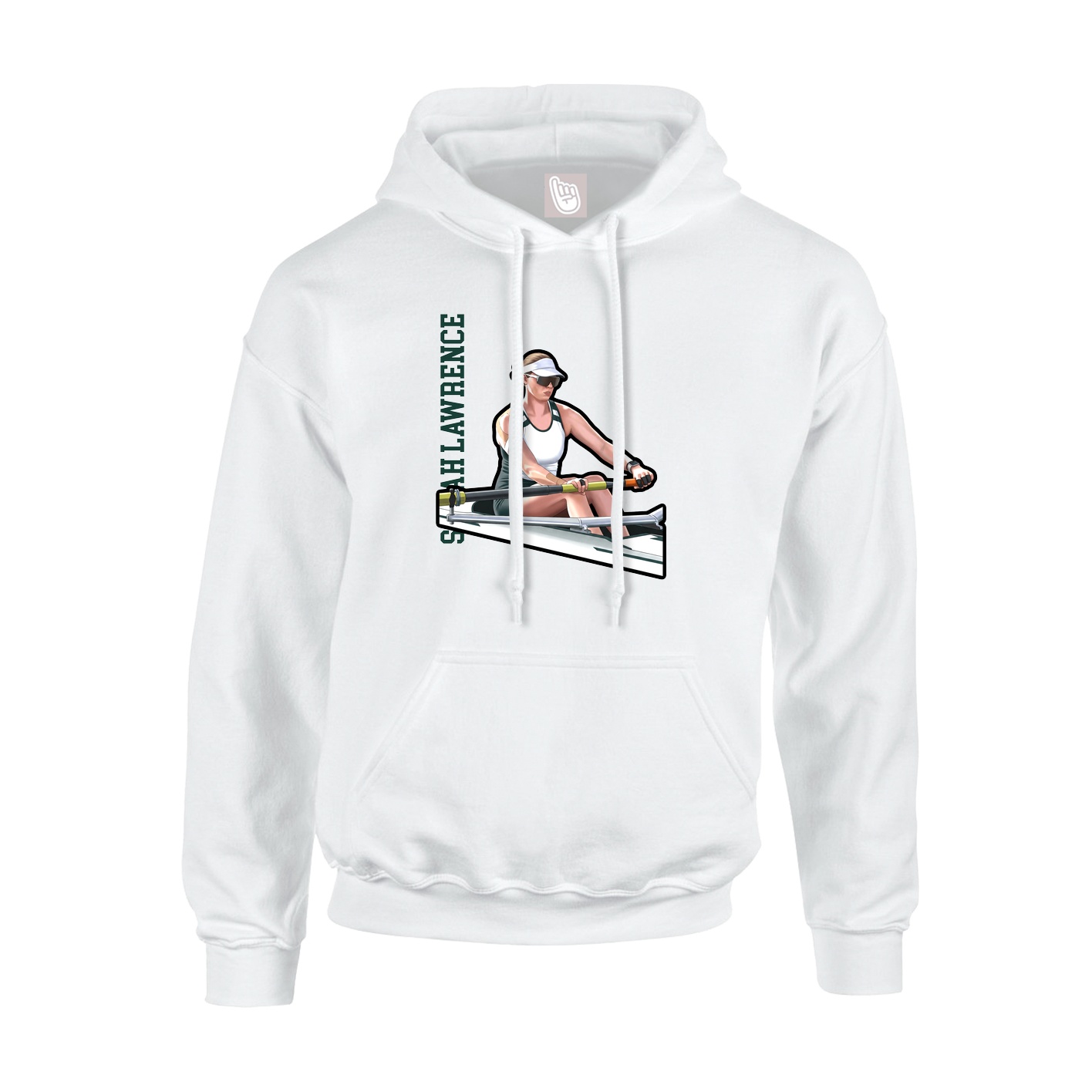 Youth Hoodie — Name Vertical in White