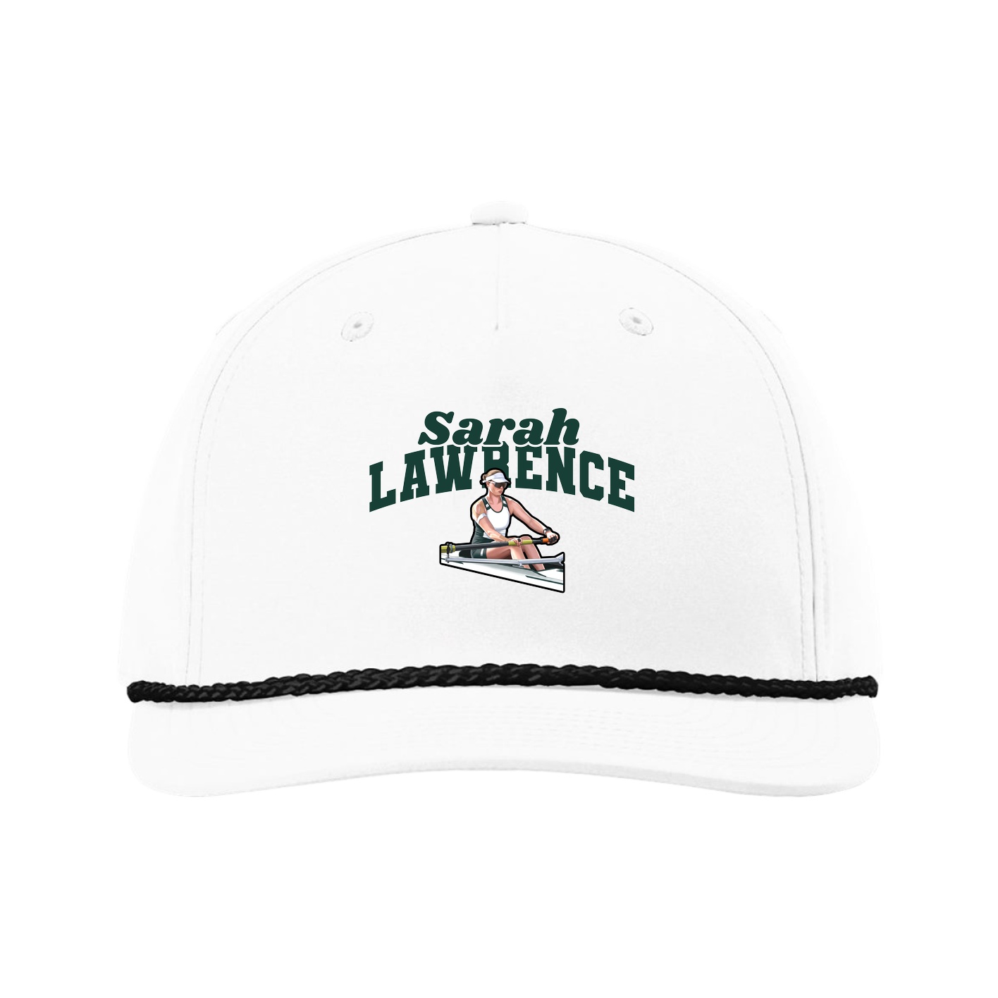 Five-Panel Classic Rope Cap — Signature Arch in White